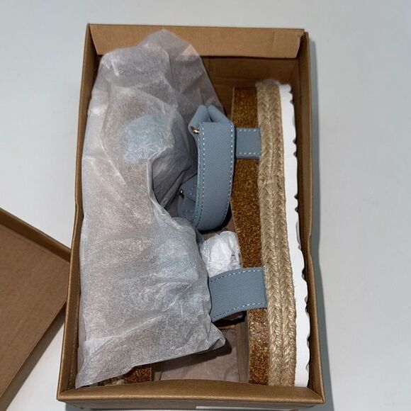 🔥Lucky Brand Blue Cork Sole Sandals kids girls Sz 1 New - Picture 3 of 3